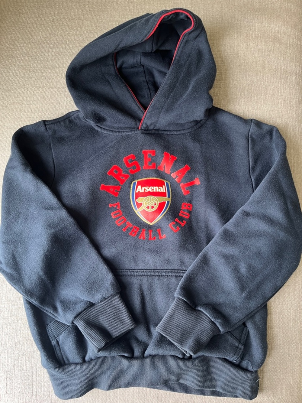 Authentic Arsenal Navy and Red Hooded Sweatshirt *kids*
